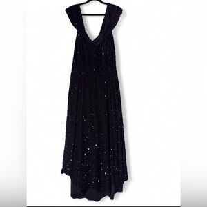 Elegant Black Sequin off the shoulder Dress (Size XXL)